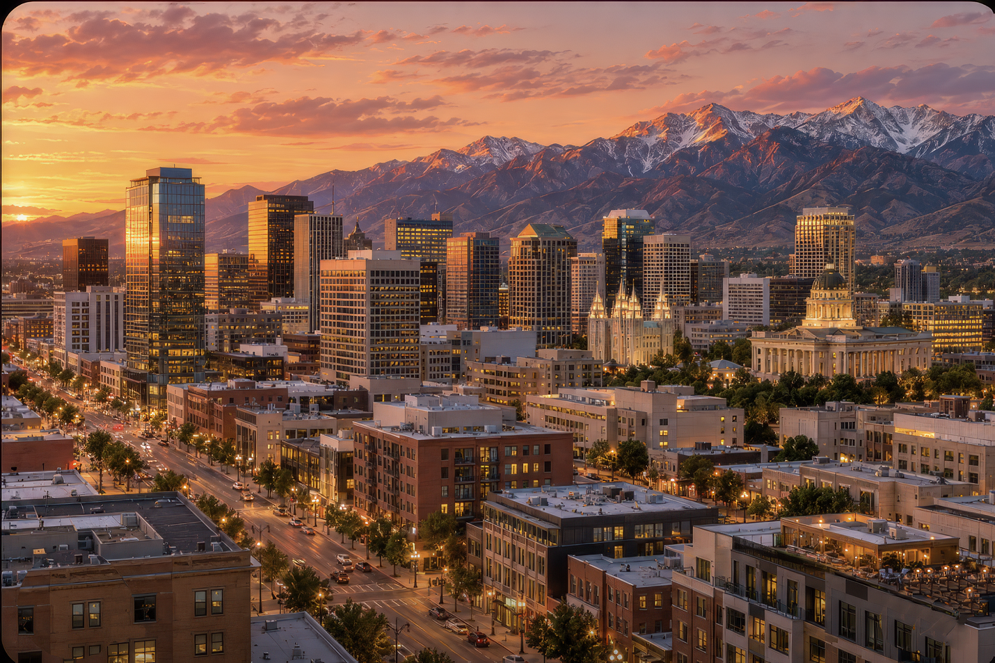 Salt Lake City Downtown, host city for the 2027 ADMSEP Annual Meeting.